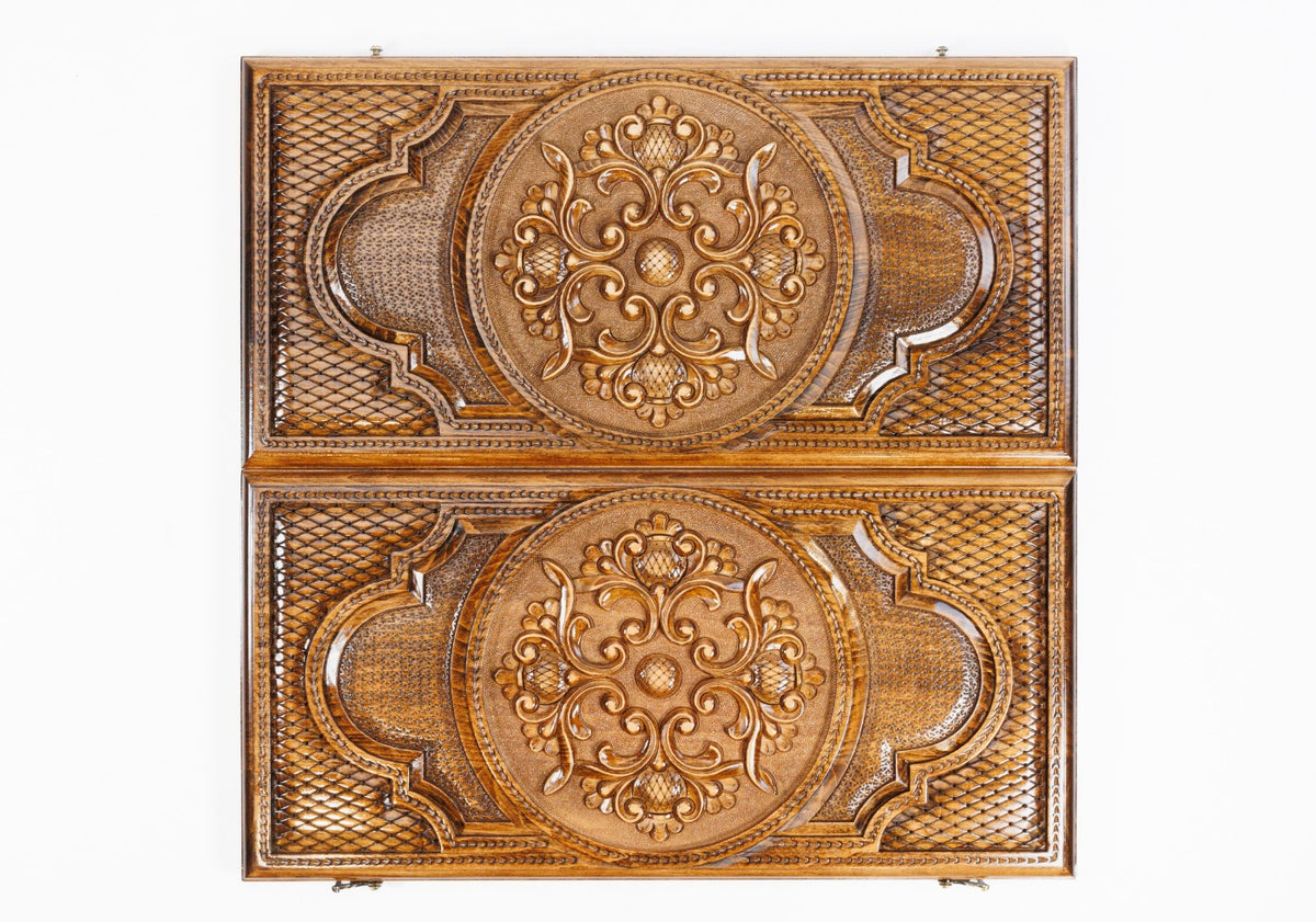 Handmade Wooden Two-Sided Backgammon Set with Armenian Ornament, 60 cm - photo 4