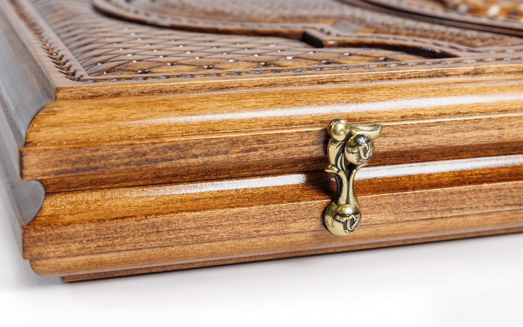 Handmade Wooden Two-Sided Backgammon Set with Armenian Ornament, 60 cm - photo 9
