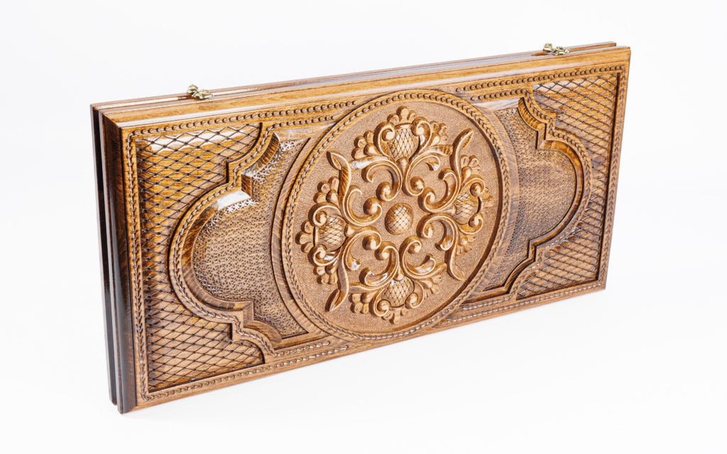 Handmade Wooden Two-Sided Backgammon Set with Armenian Ornament, 60 cm - photo 6