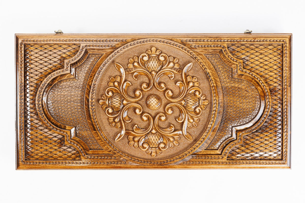 Handmade Wooden Two-Sided Backgammon Set with Armenian Ornament, 60 cm - photo 5