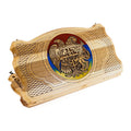 Handmade Walnut Backgammon Set with Armenian Coat of Arms and Epoxy Resin, 60 cm