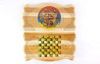 Handmade Walnut Backgammon Set with Armenian Coat of Arms and Epoxy Resin, 60 cm - photo 7