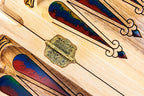 Handmade Walnut Backgammon Set with Armenian Coat of Arms and Epoxy Resin, 60 cm - photo 12