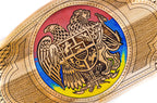 Handmade Walnut Backgammon Set with Armenian Coat of Arms and Epoxy Resin, 60 cm - photo 2