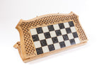 Handmade Walnut Chess and Backgammon Set with Contour Outline, 60 cm - photo 4