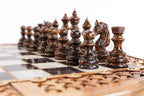 Handmade Walnut Chess and Backgammon Set with Contour Outline, 60 cm - photo 12