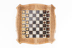 Handmade Walnut Chess and Backgammon Set with Contour Outline, 60 cm - photo 5