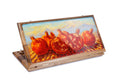 Handmade Walnut Backgammon Set with Oil Painting, 60 cm (Model 12196)