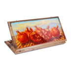 Handmade Walnut Backgammon Set with Oil Painting, 60 cm (Model 12196)