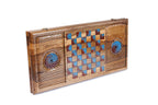 Handmade Walnut Backgammon Set with Oil Painting, 60 cm - photo 4
