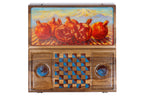 Handmade Walnut Backgammon Set with Oil Painting, 60 cm - photo 6