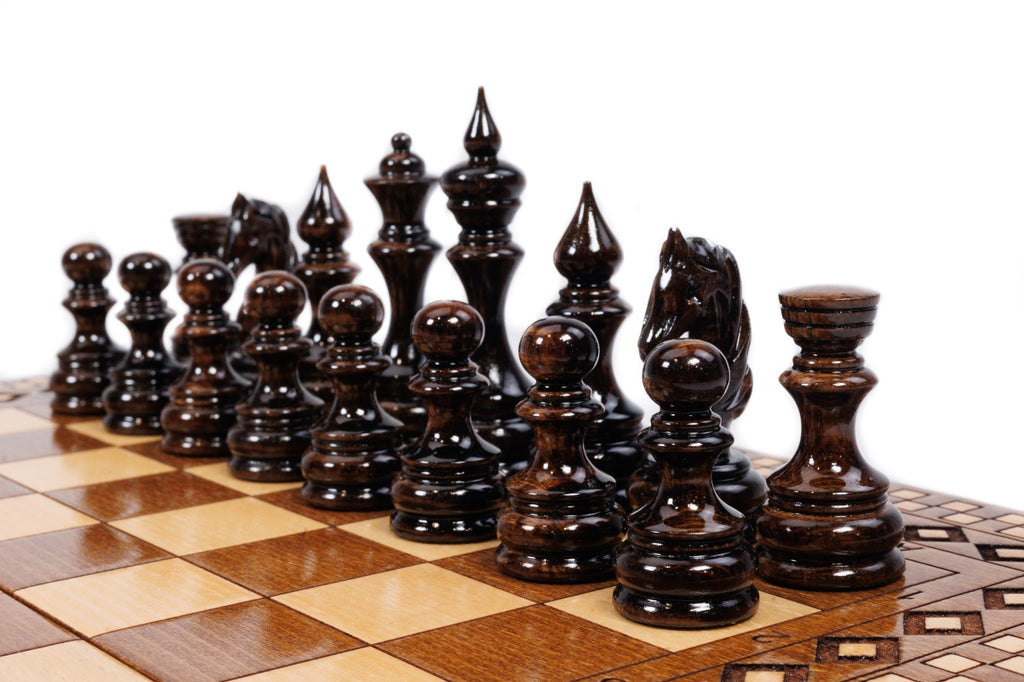 Handmade Wooden Chess and Backgammon Set with Carpet Pattern, 40 cm - photo 10