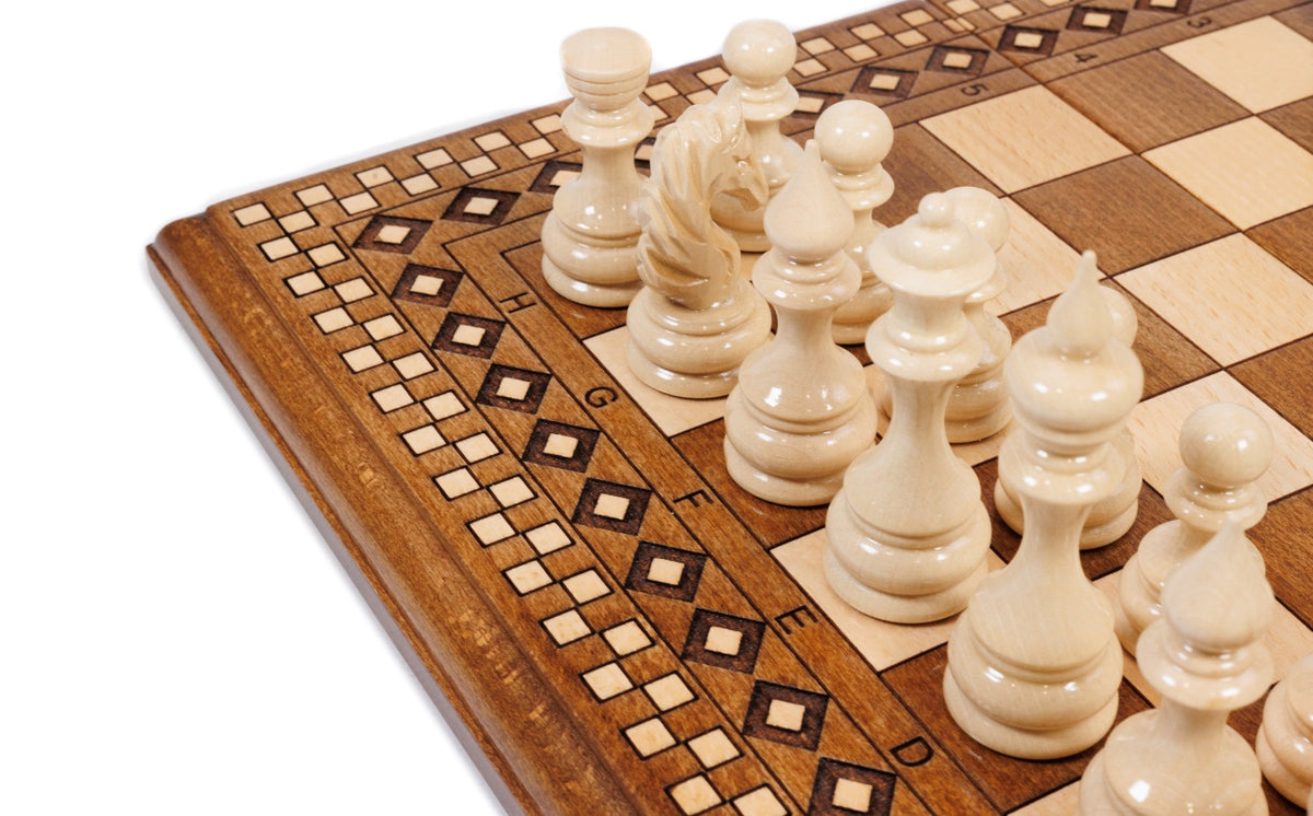 Handmade Wooden Chess and Backgammon Set with Carpet Pattern, 40 cm - photo 11