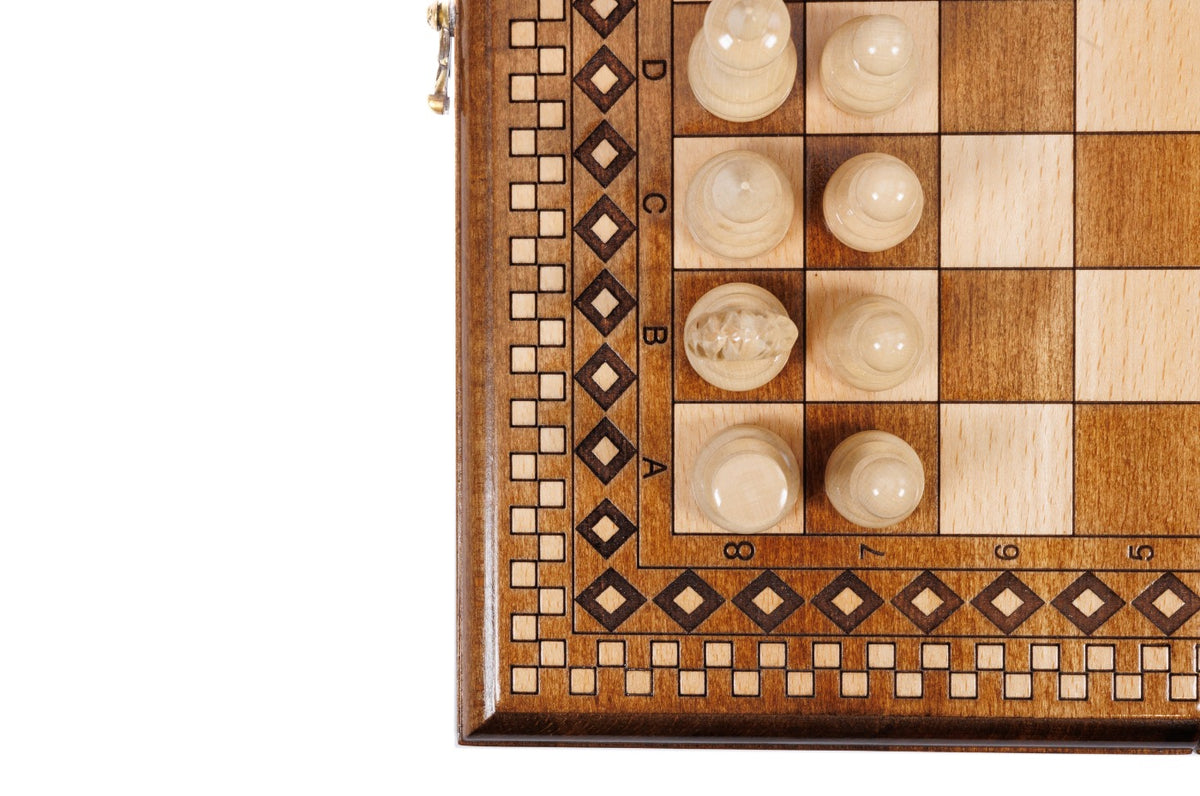 Handmade Wooden Chess and Backgammon Set with Carpet Pattern, 40 cm - photo 12