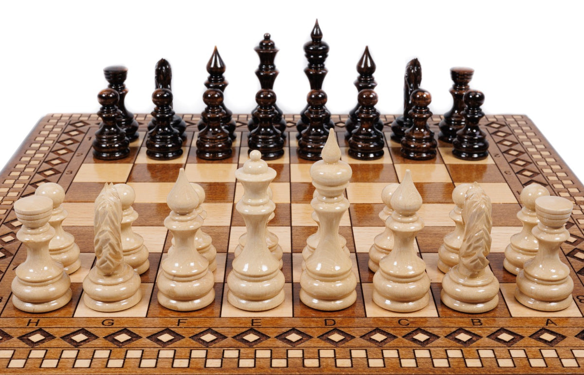 Handmade Wooden Chess and Backgammon Set with Carpet Pattern, 40 cm - photo 6