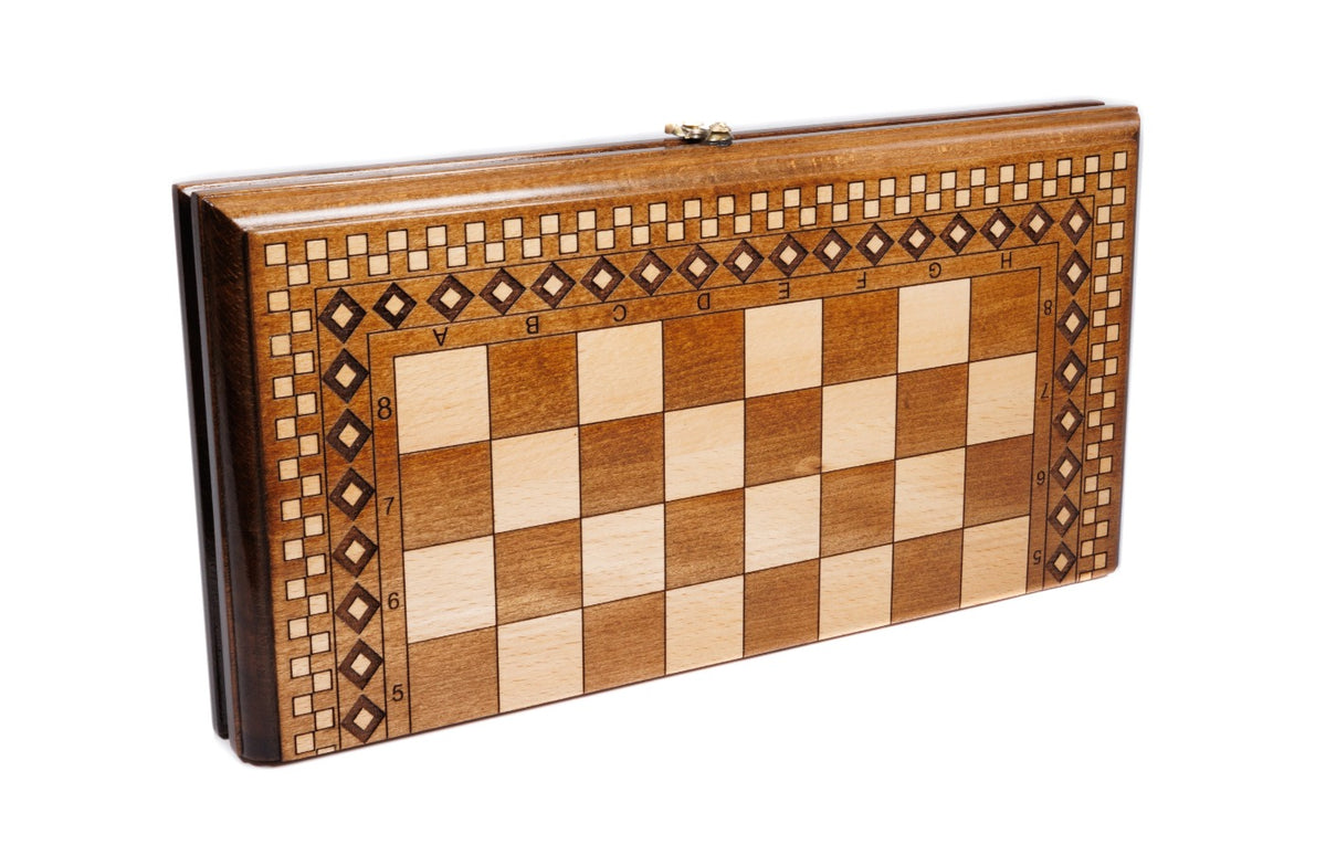 Handmade Wooden Chess and Backgammon Set with Carpet Pattern, 40 cm - photo 7