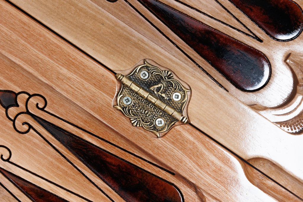 Handmade Walnut Backgammon Set with Oil Painting, 60 cm - photo 10