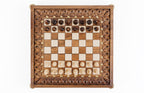 Handmade Walnut Square Chess Set with Bronze Legs, 40 cm - photo 3