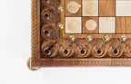 Handmade Walnut Square Chess Set with Bronze Legs, 40 cm - photo 7
