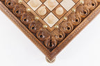Handmade Walnut Square Chess Set with Bronze Legs, 40 cm - photo 9