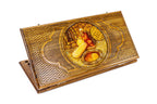 Handmade Wooden Backgammon Set with Oil Painting, 60 cm (Model 11691)