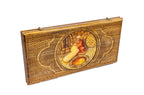 Handmade Wooden Backgammon Set with Oil Painting, 60 cm - photo 6
