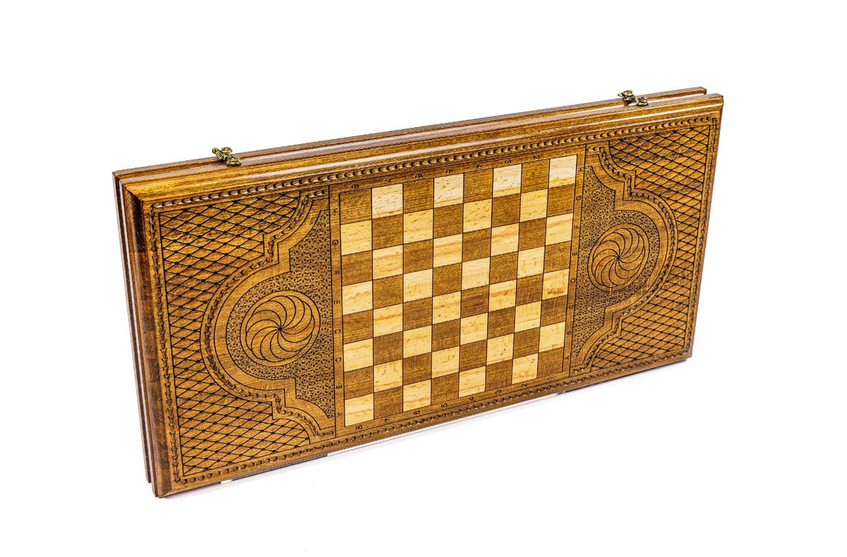 Handmade Wooden Backgammon Set with Oil Painting, 60 cm - photo 4