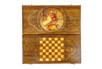 Handmade Wooden Backgammon Set with Oil Painting, 60 cm - photo 9