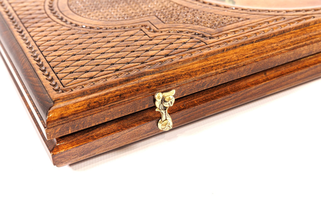 Handmade Wooden Backgammon Set with Oil Painting, 60 cm - photo 10