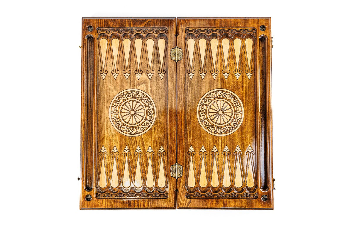 Handmade Wooden Backgammon Set with Oil Painting, 60 cm - photo 8
