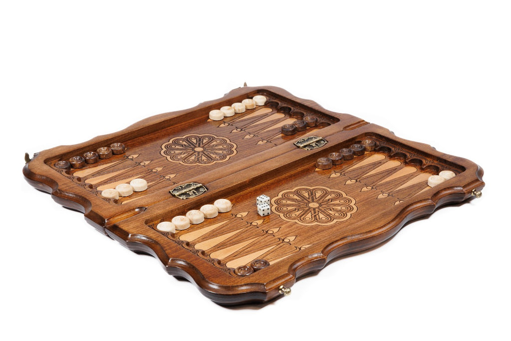 Handmade Wooden Backgammon Set with Armenian Ornament, 40 cm - photo 3