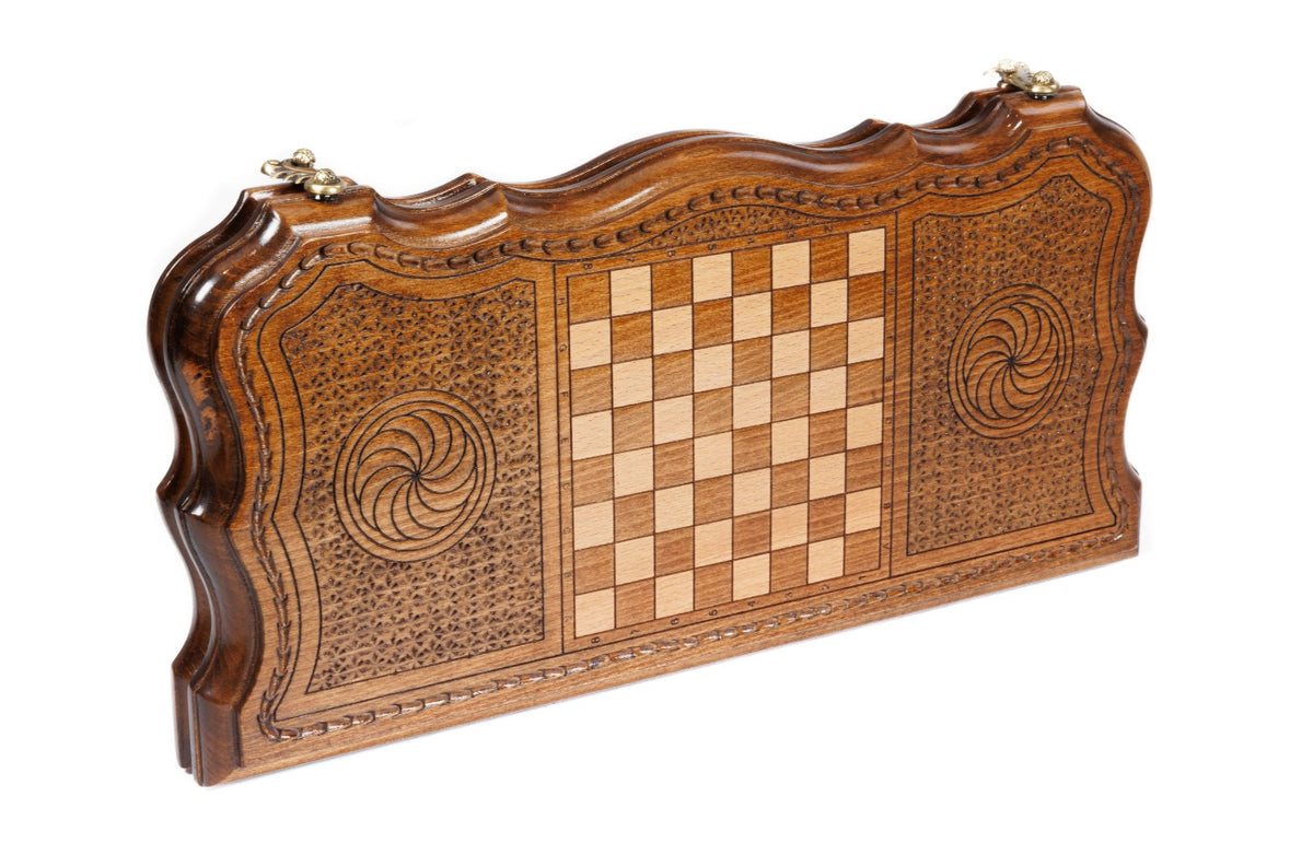 Handmade Wooden Backgammon Set with Armenian Ornament, 40 cm - photo 6