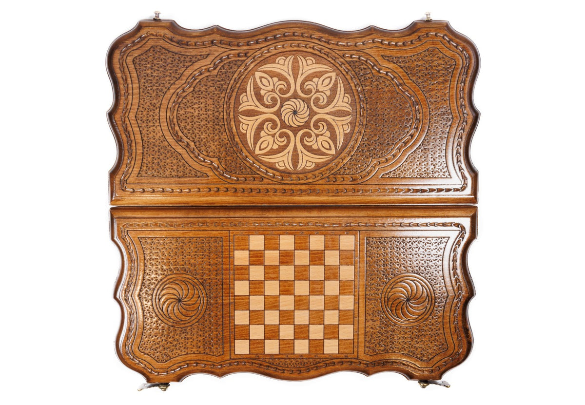 Handmade Wooden Backgammon Set with Armenian Ornament, 40 cm - photo 9
