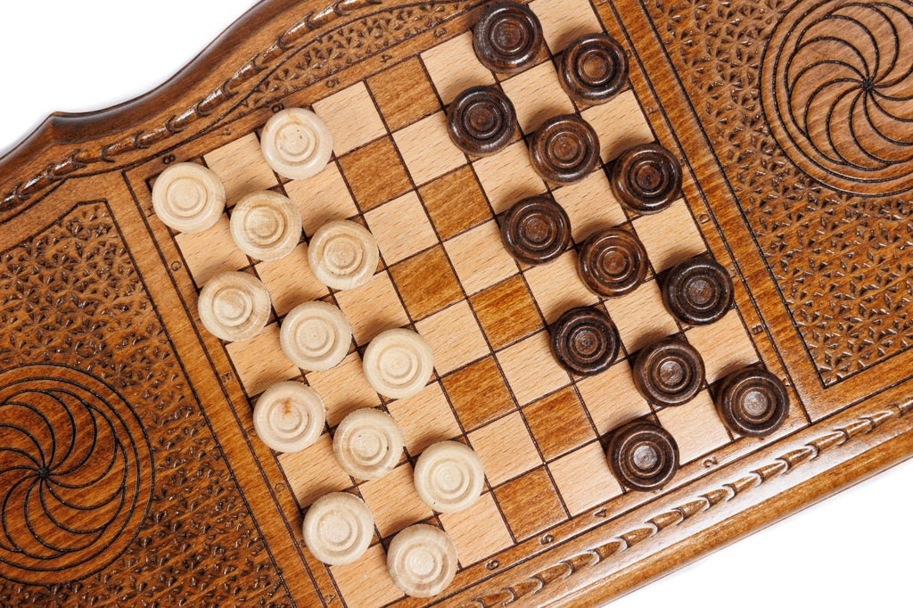 Handmade Wooden Backgammon Set with Armenian Ornament, 40 cm - photo 10
