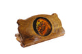 Handmade Walnut Backgammon Set with Lion Oil Painting, 60 cm