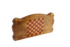 Handmade Walnut Backgammon Set with Lion Oil Painting, 60 cm - photo 4