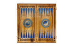 Handmade Walnut Backgammon Set with Oil Painting, 60 cm - photo 8