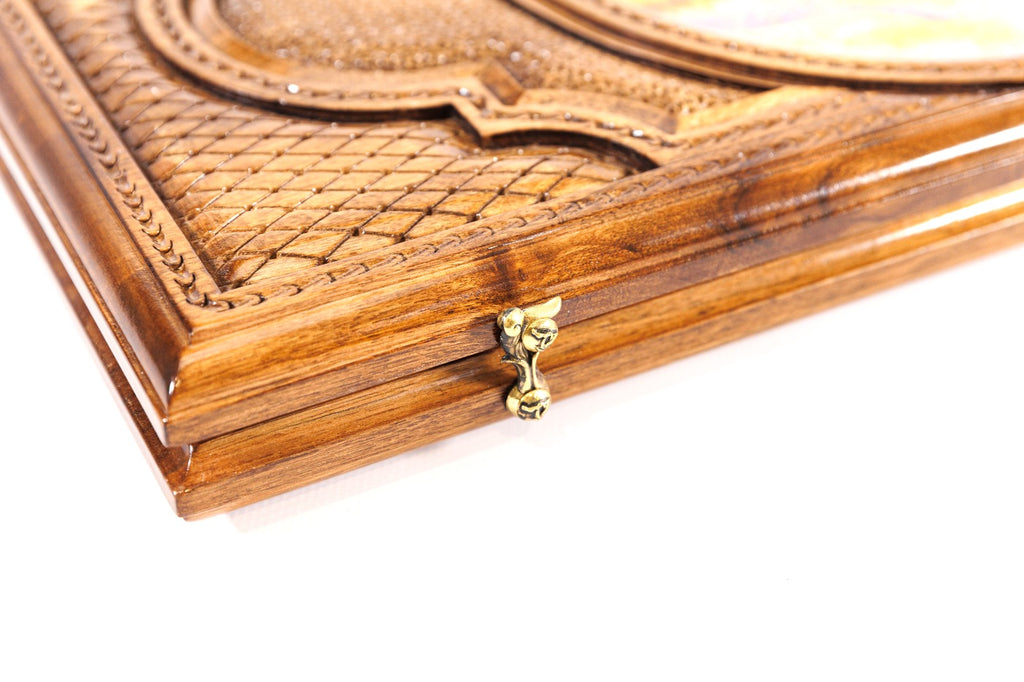 Handmade Walnut Backgammon Set with Oil Painting, 60 cm - photo 11