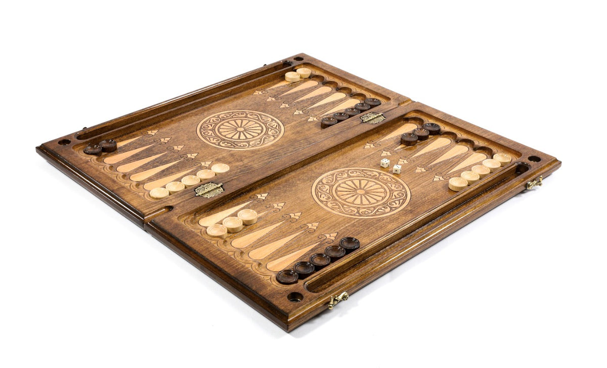 Handmade Wooden Backgammon Set with Oil Painting, 60 cm - photo 3