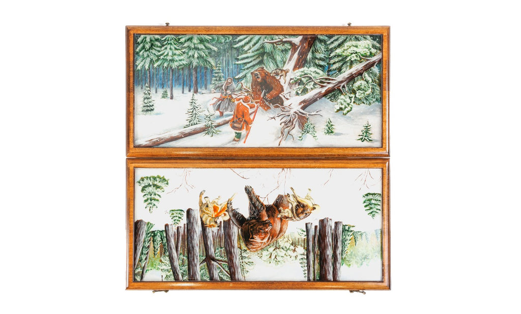 Handmade Wooden Backgammon Set with Oil Painting, 60 cm - photo 10