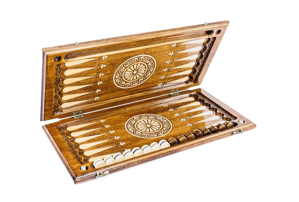 Handmade Wooden Backgammon Set with Oil Painting, 60 cm - photo 8