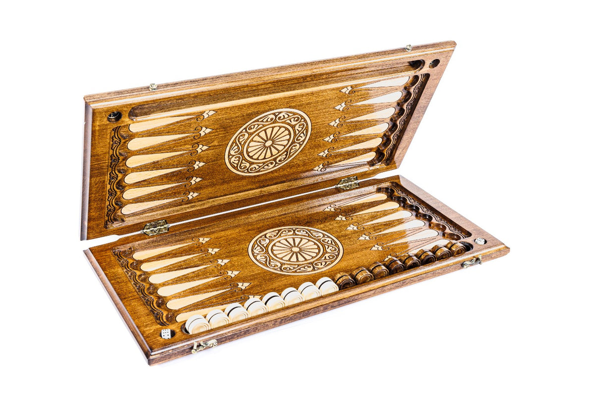 Handmade Wooden Backgammon Set with Oil Painting, 60 cm - photo 8