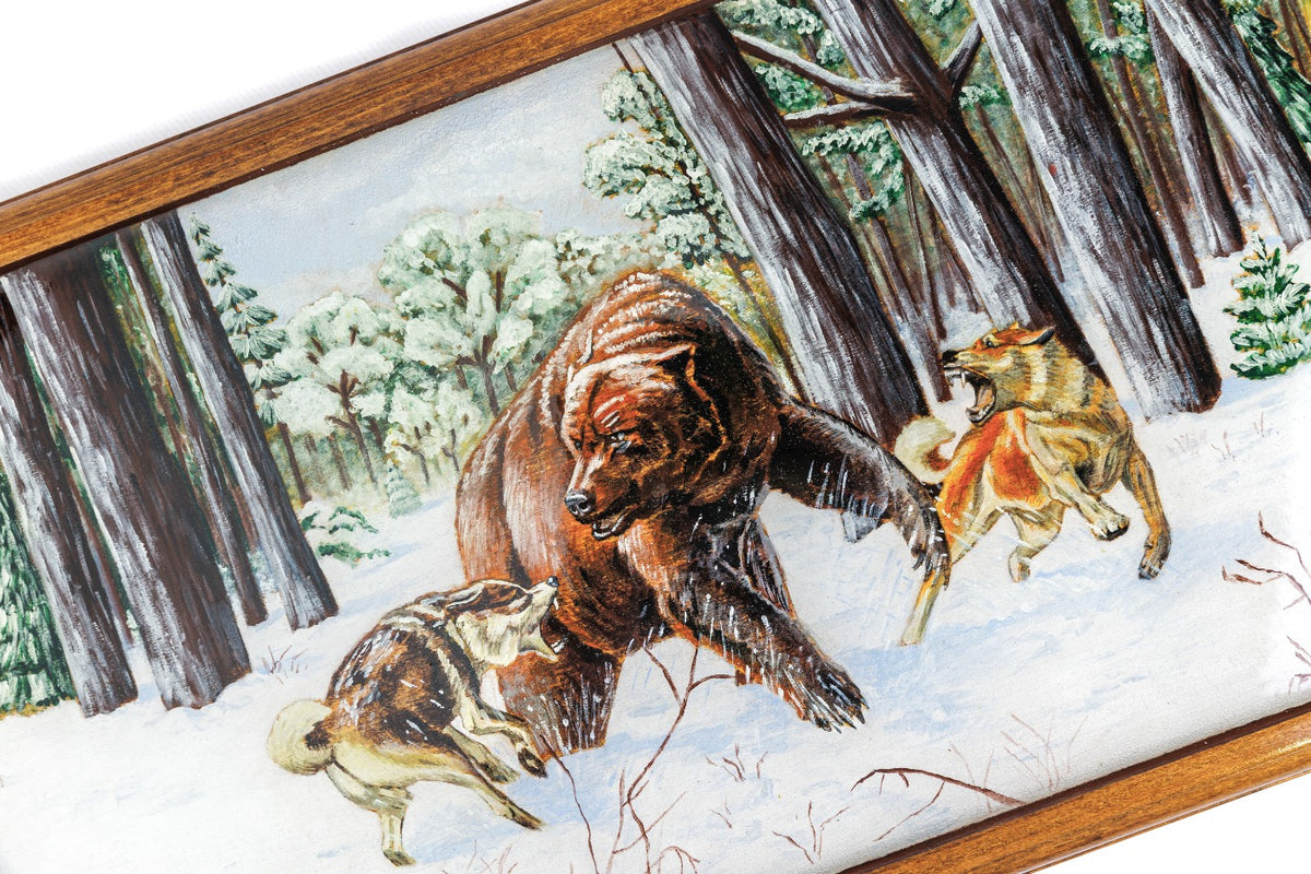 Handmade Wooden Backgammon Set with Oil Painting, 60 cm - photo 4