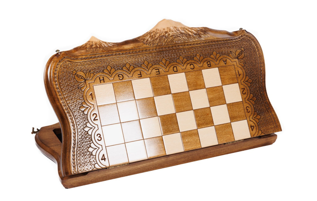 Handmade Wooden Chess Set with Ararat Outline, 50 cm - photo 8