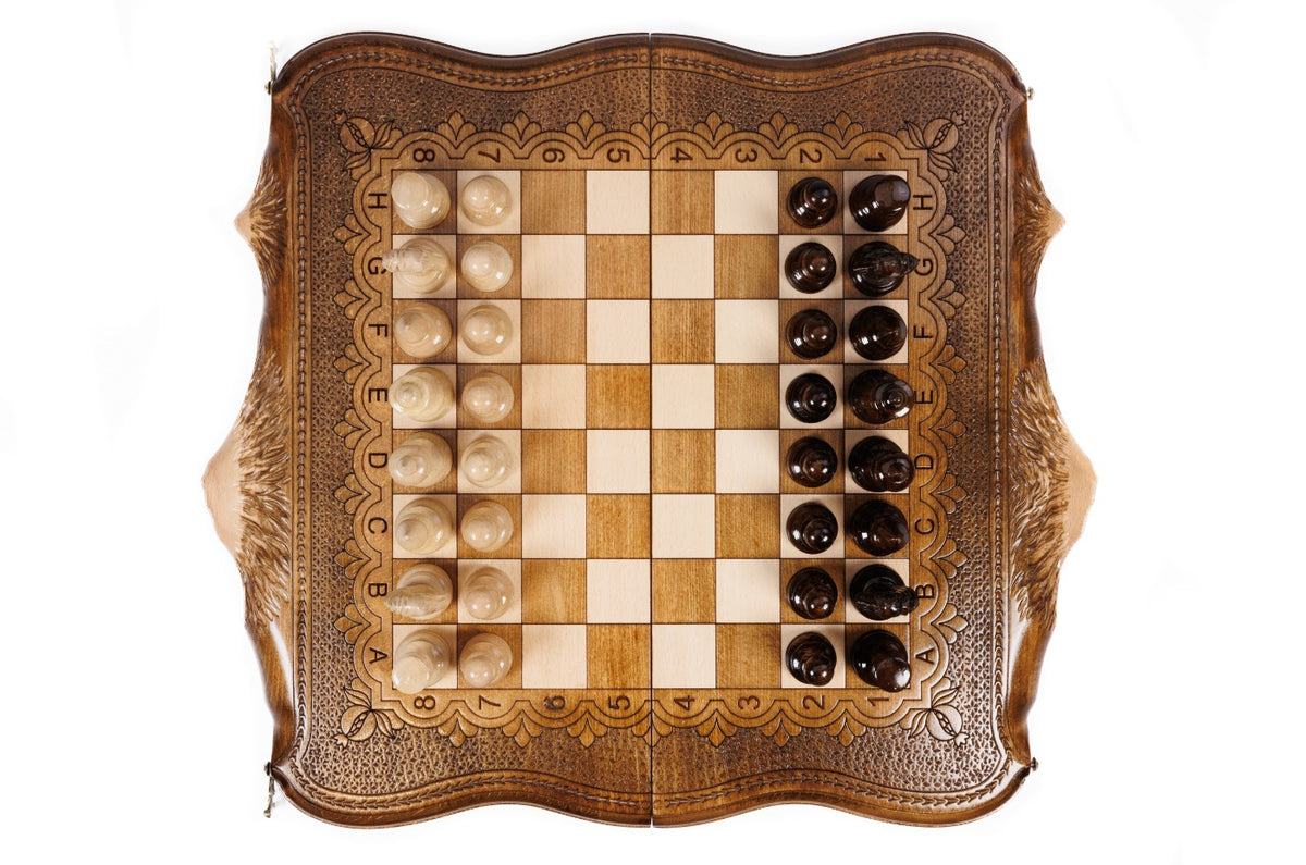 Handmade Wooden Chess Set with Ararat Outline, 50 cm - photo 5