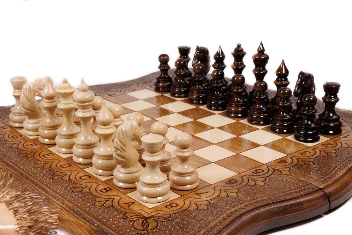 Handmade Wooden Chess Set with Ararat Outline, 50 cm - photo 2