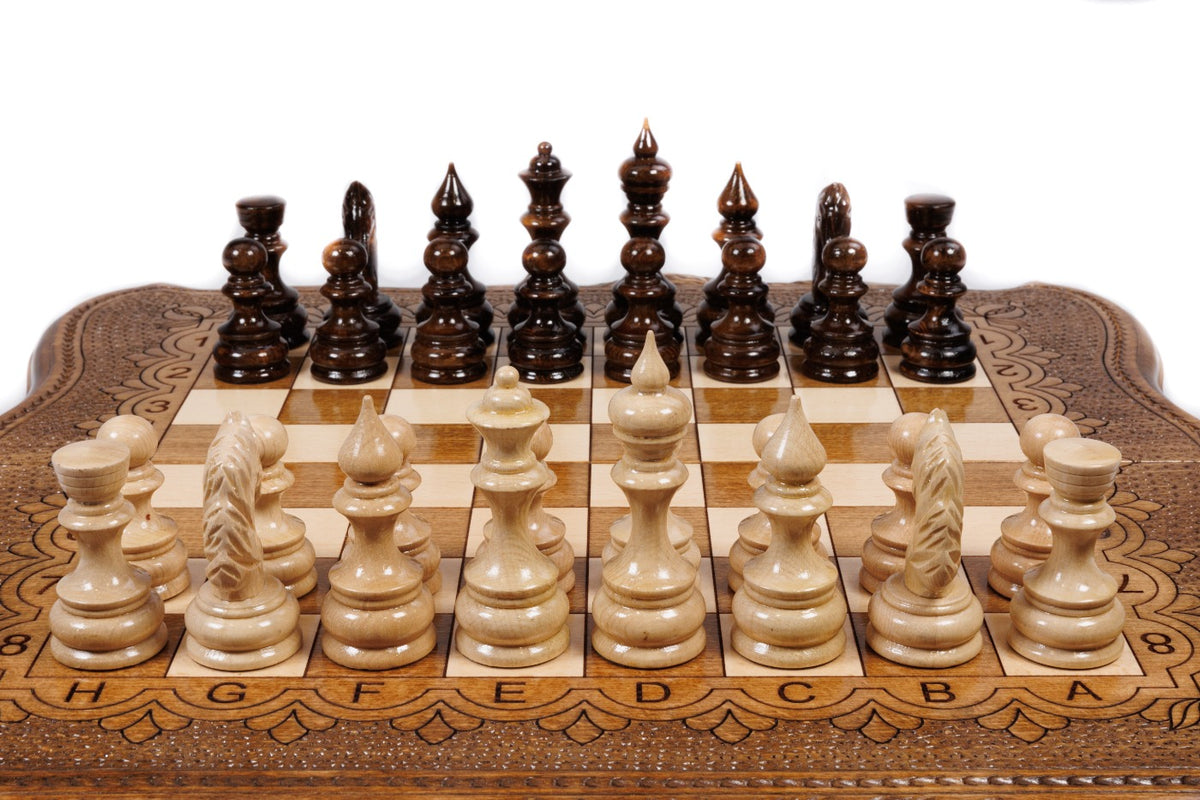 Handmade Wooden Chess Set with Ararat Outline, 50 cm - photo 3