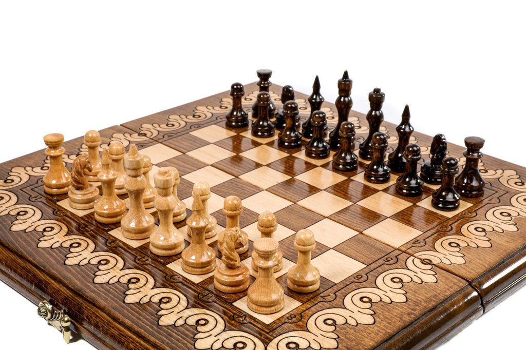 Handmade Wooden Chess Set, Classic Board, 40 cm - photo 2
