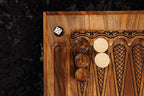 Handmade Walnut Chess and Backgammon Set with Ornamental Braid Pattern and Epoxy Resin, 60 cm - photo 8