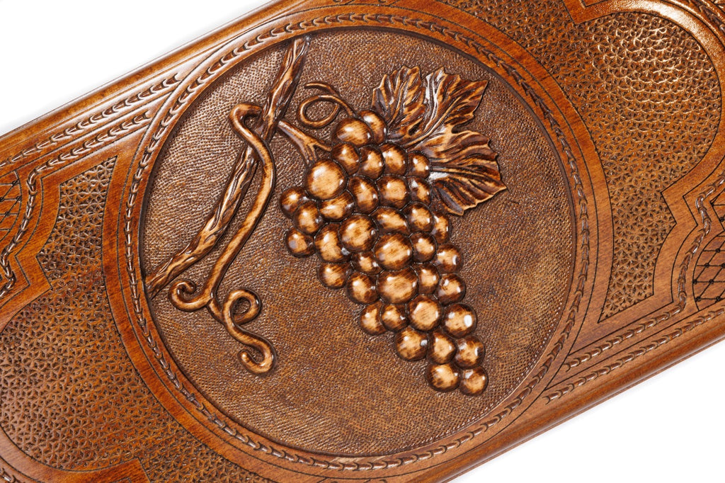 Handmade Wooden Backgammon Set with Grapes, 60 cm - photo 2